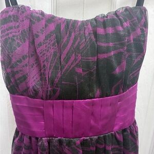 HeartSoul Purple and Black Midi Dress